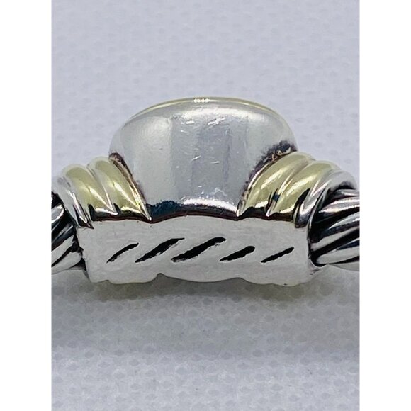 David Yurman Noblesse Amethyst Sterling Silver 14K 585 Cuff Bracelet - Picture 9 of 10